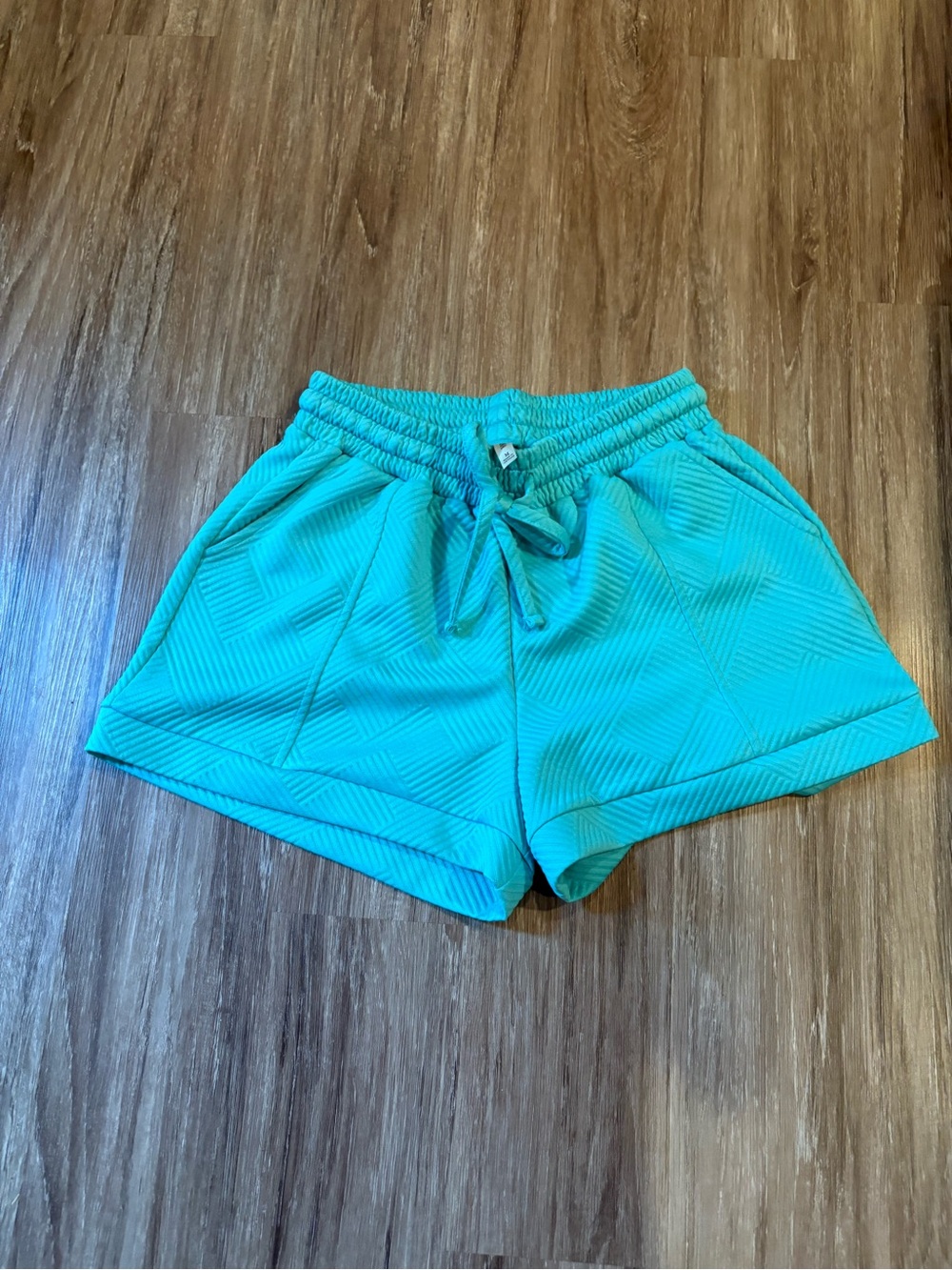 Zenana Outfitters Teal Drawstring Casual Shorts